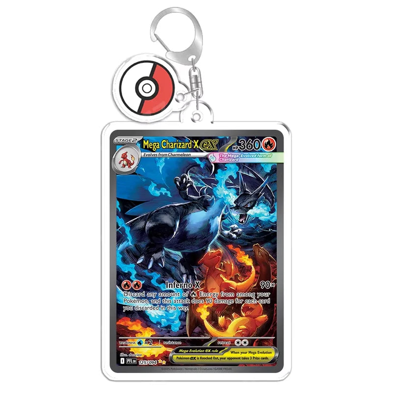 Anime Acrylic Keychain Backpack Pendant Set - Gardevoir Meowth Charizard Meloetta