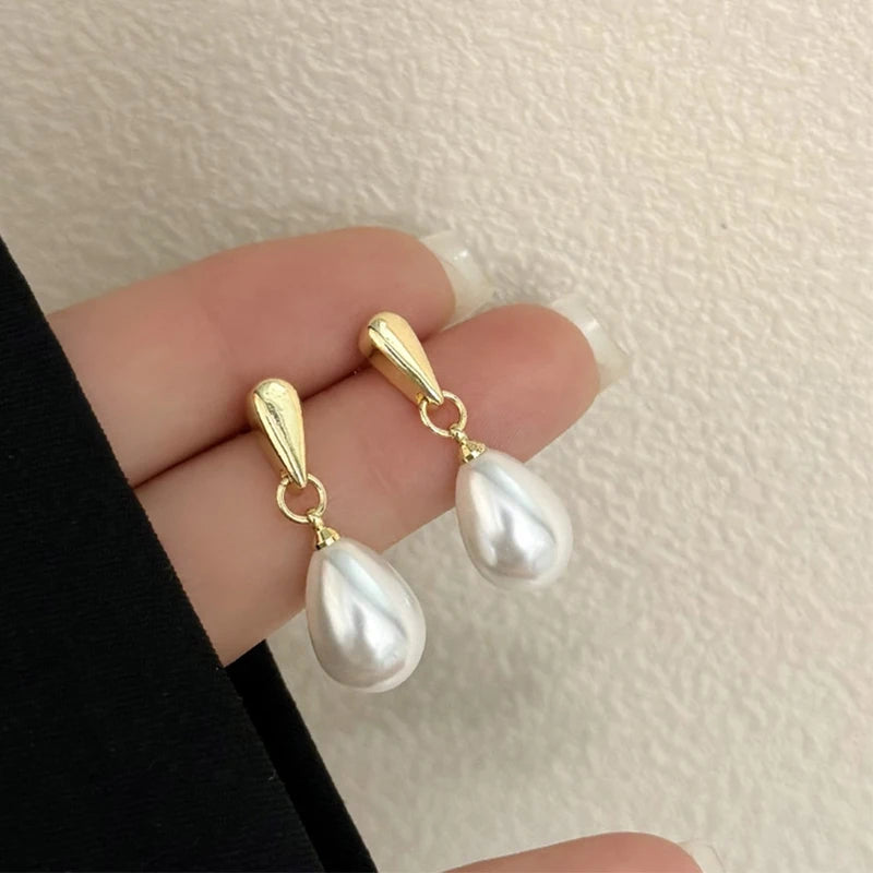 Elegant Teardrop Pearl Drop Earrings for Women - Versatile Jewelry Gift