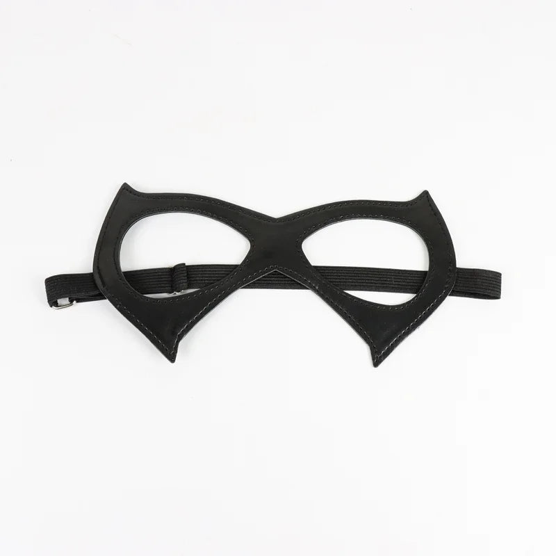 Catwoman Mask Cosplay Leather Mask for Women & Girls Halloween Party