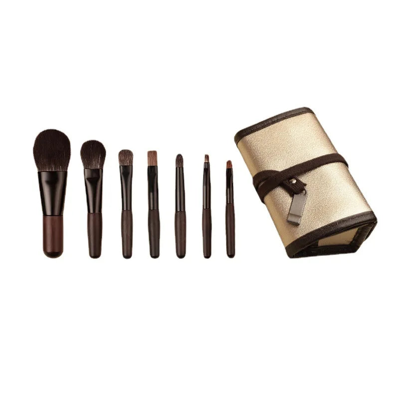 Mini Makeup Brush Set for Face Eyeshadow Foundation Concealer - Soft Animal & Fiber Hair