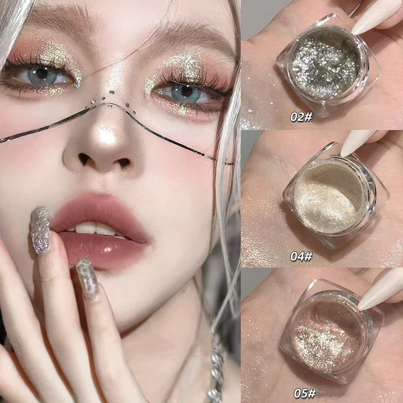 Liquid Glitter Eyeshadow and Body Highlighter Gel - Monochrome Sparkle Brightening