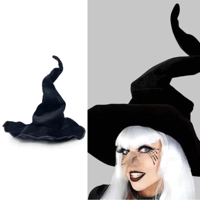 Halloween Witch Hat Costume Wool Knit Hat for Party Cosplay Christmas Festival