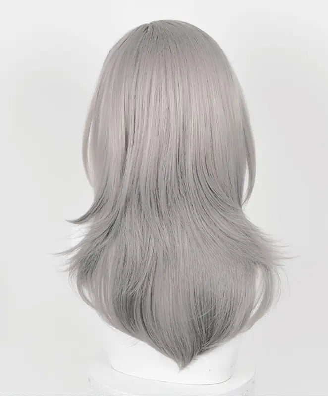 Gray Gradient Cosplay Wig for Anime & Gaming - Heat Resistant Synthetic Hair