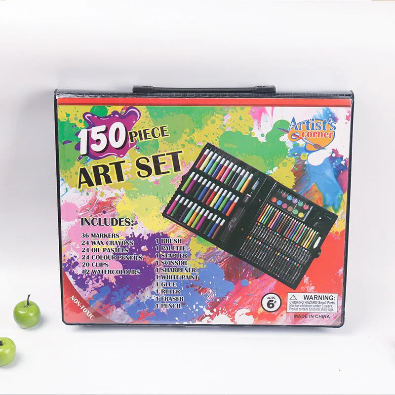 Children's Art Brush Set 150 Pieces for Painting and Drawing - Gift Box