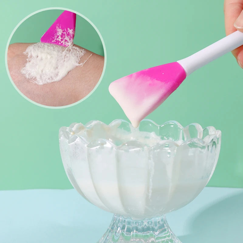 Double Head Silicone Facial Mask Brush Applicator for Skin Cleansing and Makeup