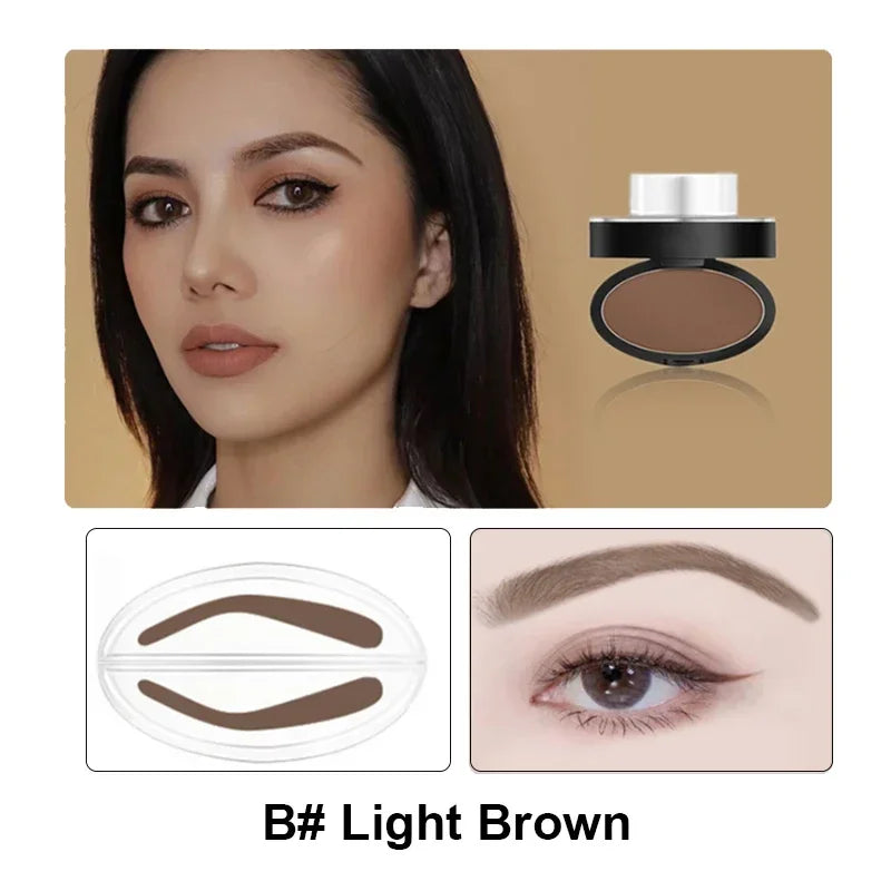 Eyebrow Powder Stamp Kit - Waterproof & Natural Finish, Multiple Colors
