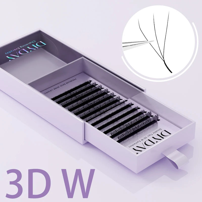 DIY Eyelash Extension W Shape 3D-8D Premade Fan Lashes for Natural Volume