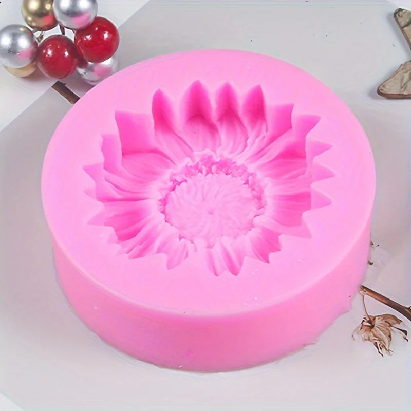Sunflower Silicone Candle Mold - Oval Shaped Scented Wax & Clay Craft Tool