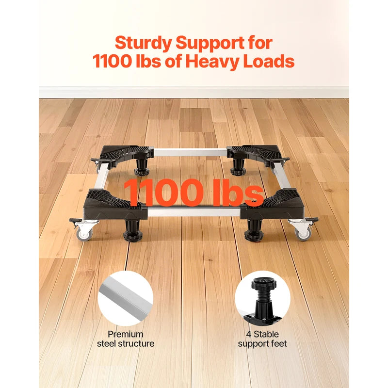Heavy Duty Furniture Mover Dolly with Locking Wheels - Adjustable Mobile Base for Appliances up to 1100 lbs