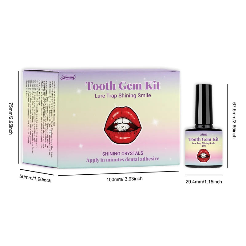 DIY Teeth Gems Kit with Glues and Light - Clear Precious Stone Dental Jewelry