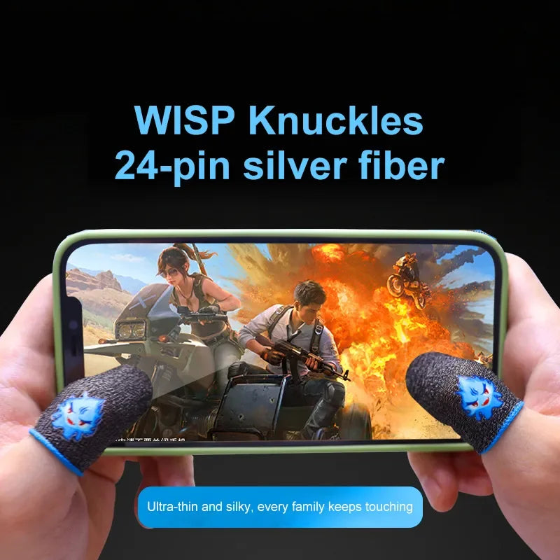 Breathable Gaming Thumb Sleeves for Mobile Shooting Games - Carbon Fiber, Ultra-Thin, Sensitive Touch Screen Control