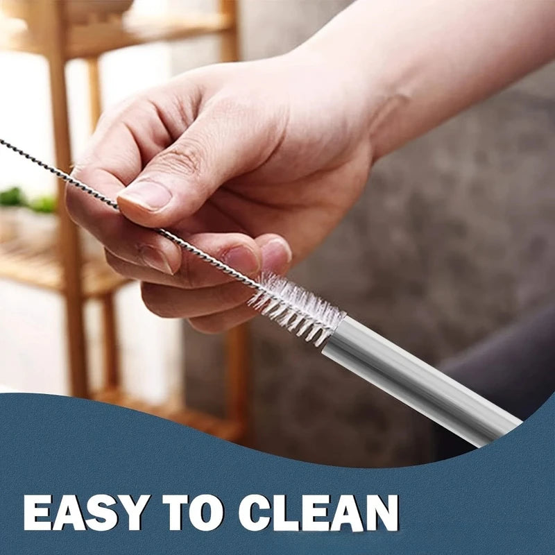Reusable 30cm Stainless Steel Drinking Straw for Cocktails & Smoothies