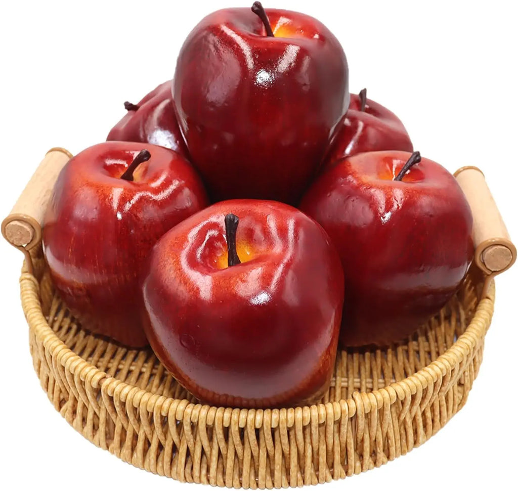 Artificial Apples 6PCS Realistic Faux Fruit for Home Decor Wedding Party Photography