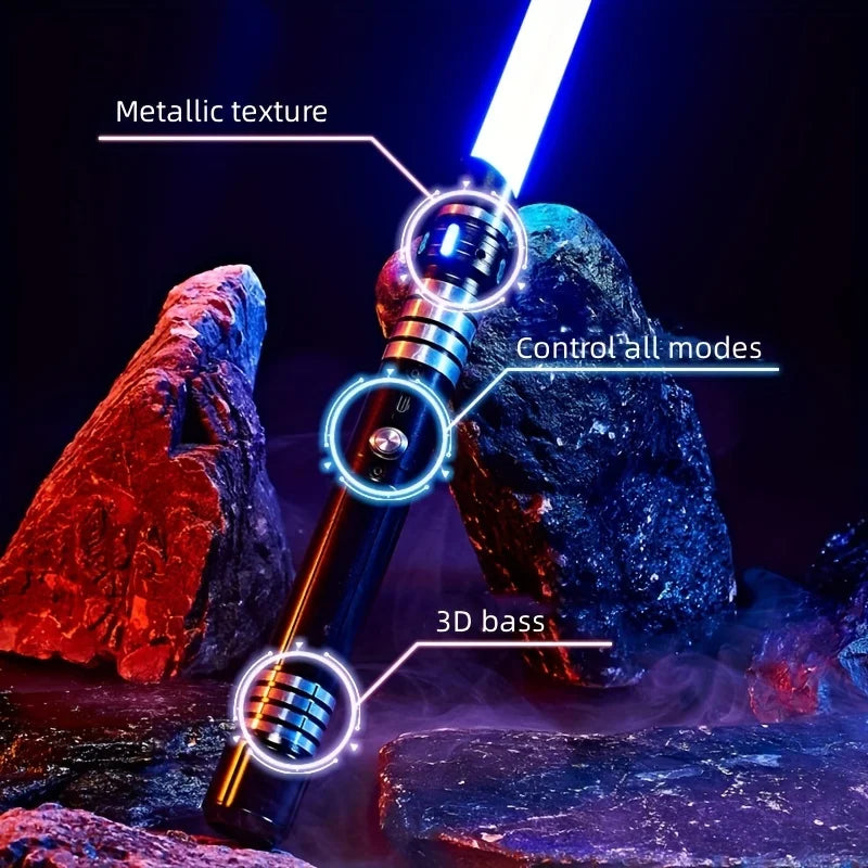 15-Color 2-in-1 Metal Glow Light Saber Toy Sword - Party & Halloween