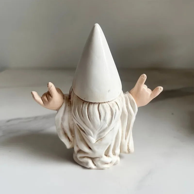 Outdoor Rocking Chair Gnome Garden Statue Parody Resin Decor