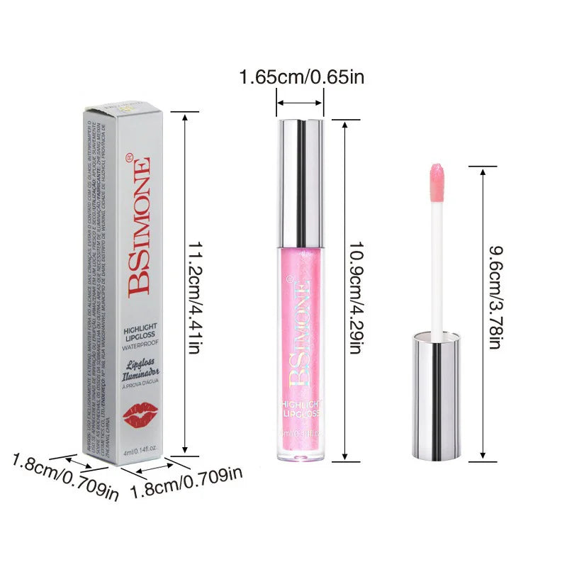 Glitter Shimmer Lip Gloss Set - Moisturizing Tinted Lipstick with Diamond Effect, 6 Colors