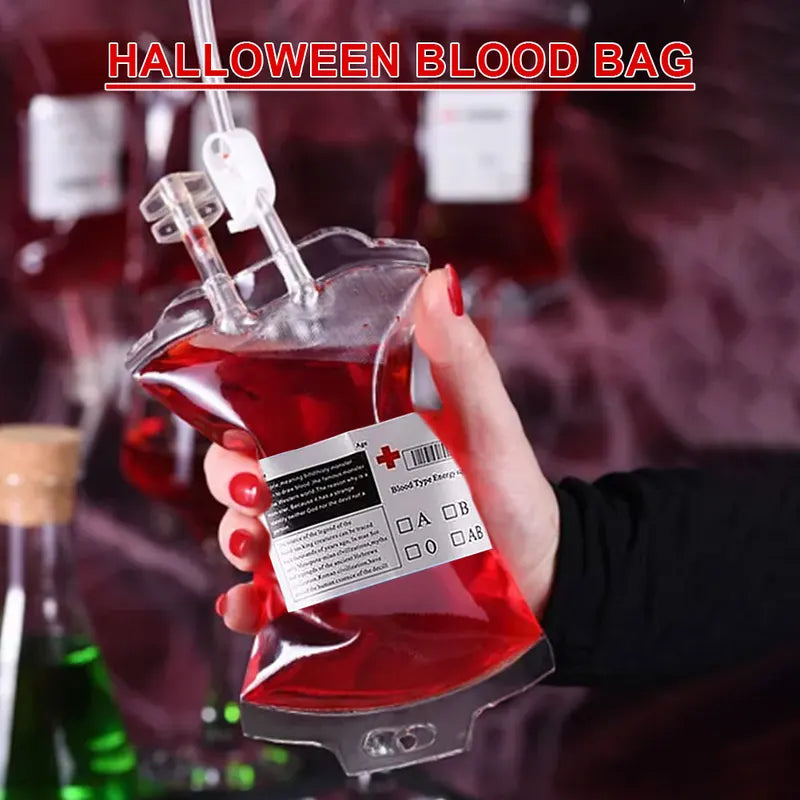 Blood Energy Drink Bags 350ML Halloween Vampire Party Props - 10pcs