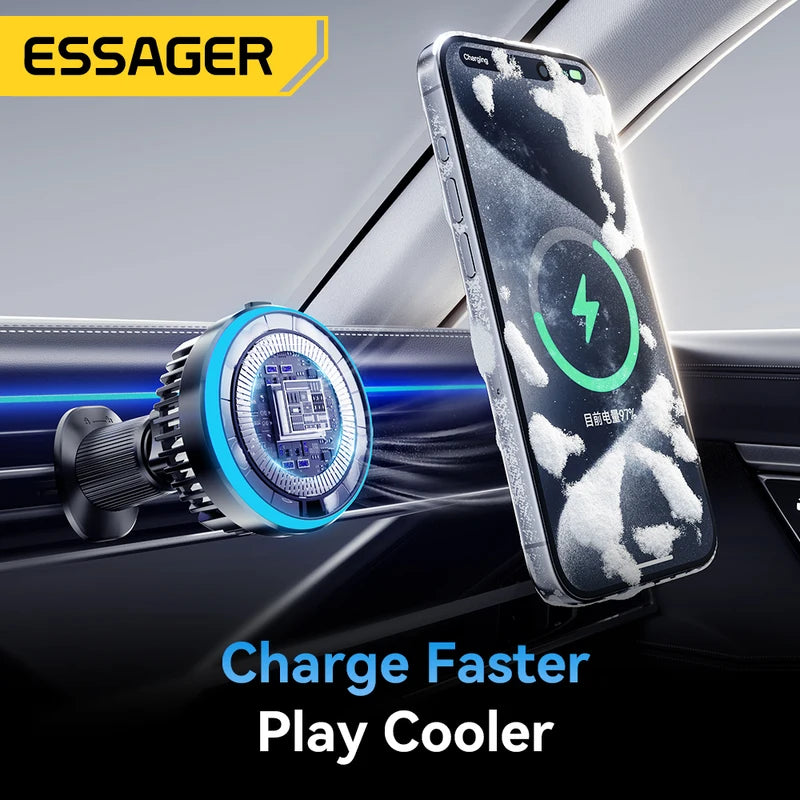 15W Wireless Car Charger Magnetic Mount for iPhone Fast Charging Station