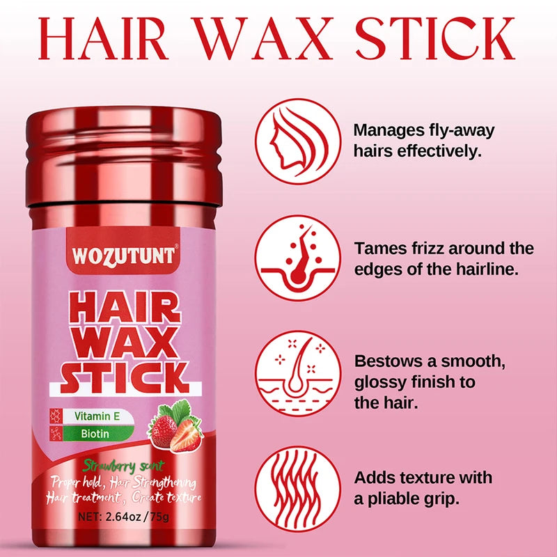 Hair Styling Wax Stick for All Hair Types - Natural Non-Greasy Finish