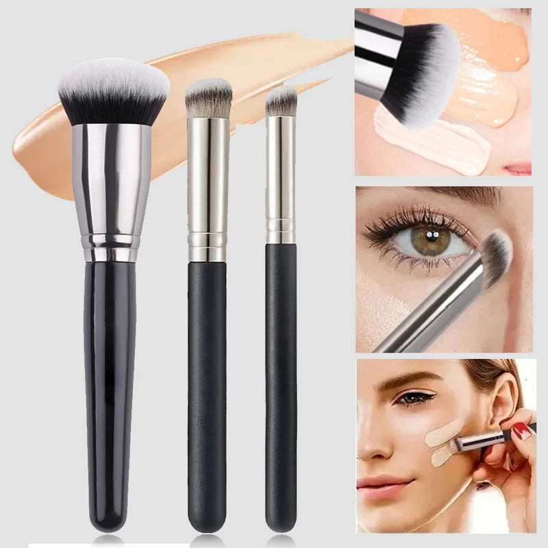 Makeup Brush Set - Dense Foundation, Concealer, Blush & Face Blending Brushes