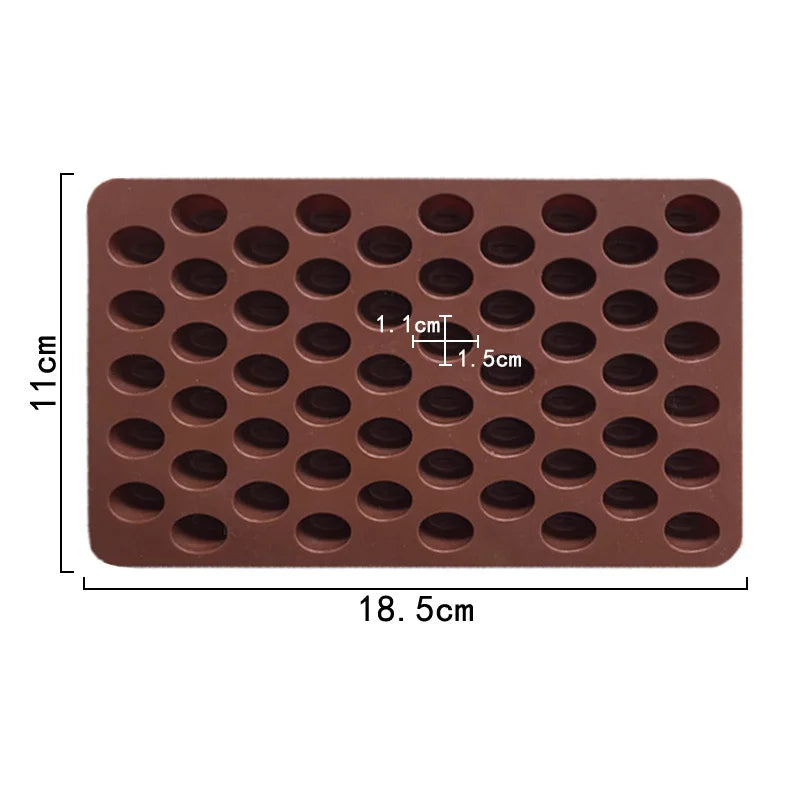 3D Coffee Beans Silicone Mold for Chocolate Candy Ice Cubes Cake Decoration