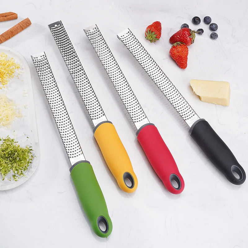 Stainless Steel Fruit Cheese Grater with Safety Cover - Multi-Color Kitchen Tool