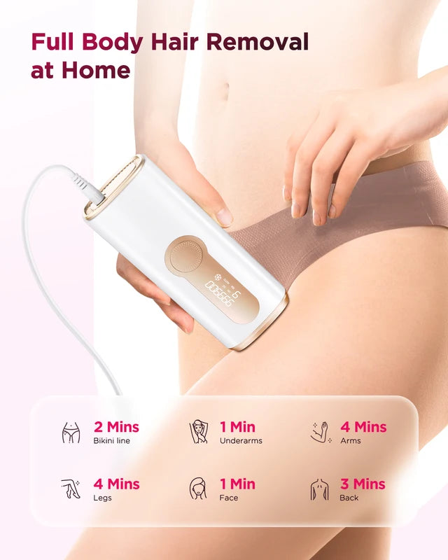 Painless IPL Hair Removal Device for Men & Women - Permanent Laser Hair Reducer