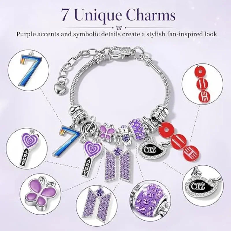 BT21 Group Whale Bead Bracelet Fan Merchandise Ot7ARMY
