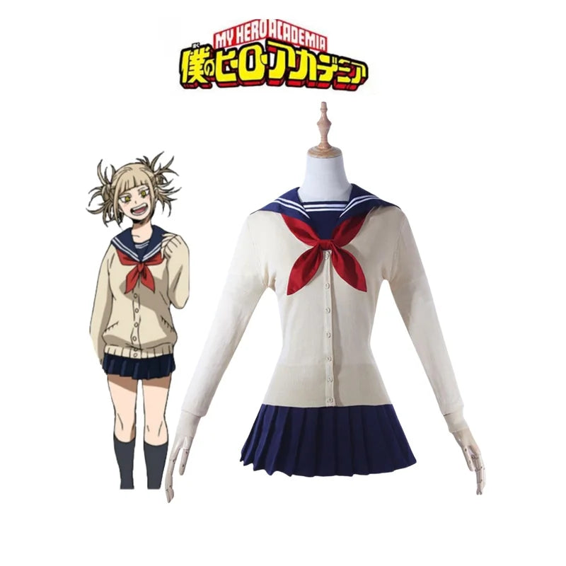 Anime Himiko Toga Cosplay Costume with Wig for Halloween Role Play
