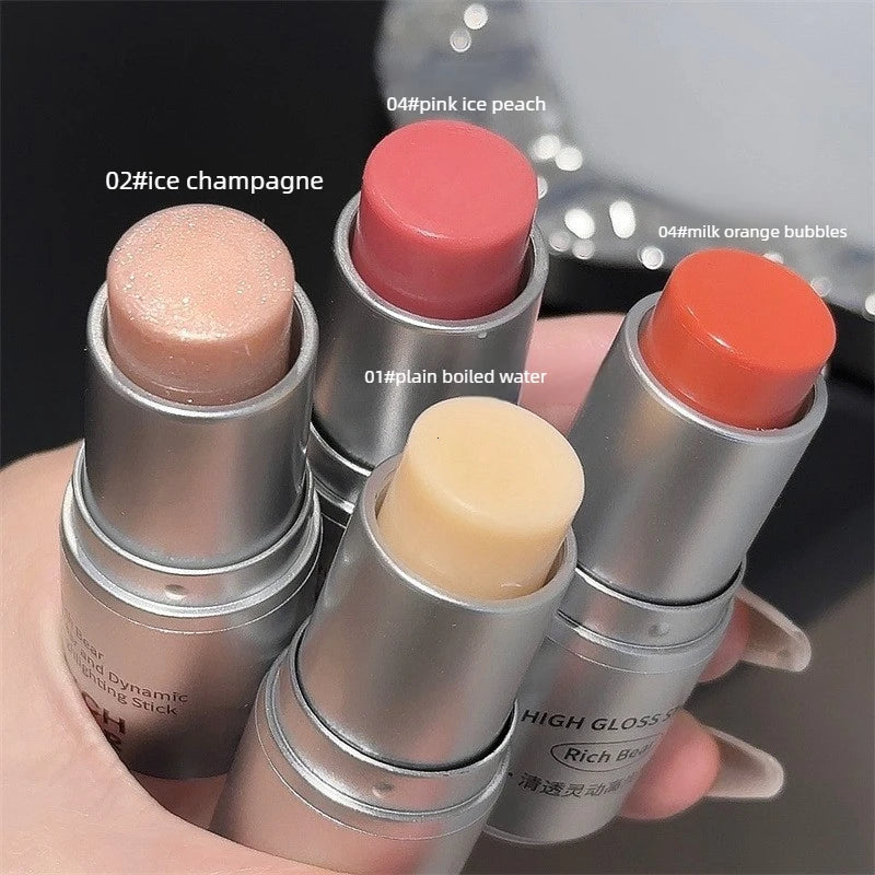 3-in-1 Highlighter Stick for Dewy Finish, Contour & Blush, Natural Glow Makeup
