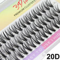 Premium Silk Cluster Eyelash Extensions - Natural Long 3D Volume Fake Lashes