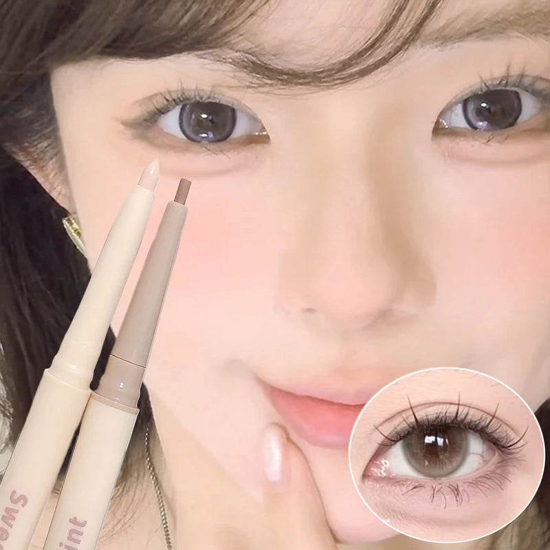 Double Head Eyeliner Pen Waterproof Natural Makeup 2-in-1 Brightening & Bronzers