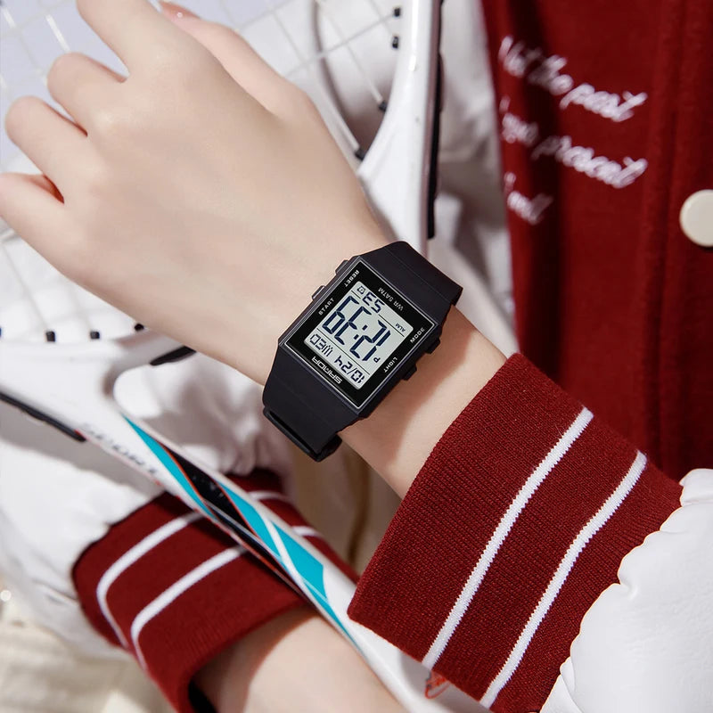 Women's Digital Sports Watch Waterproof Silicone Strap 3ATM LED Display Gift