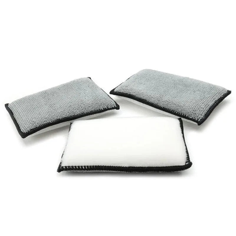 Double Side Car Interior Cleaning Sponge for Leather & Plastic Surfaces - Microfiber Wash Pad