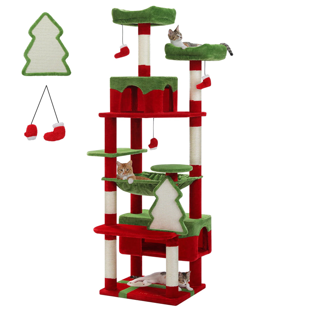 Large Multi-Level Cat Tree Tower with Sisal Scratching Posts, Spacious Condos and Perches