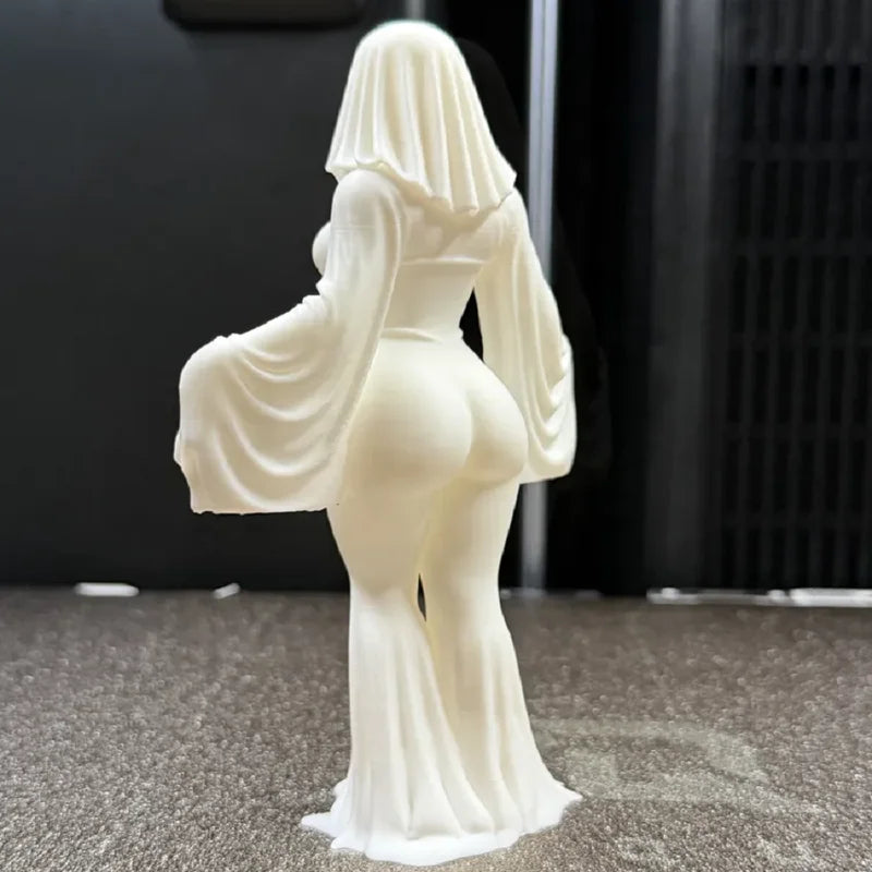 12cm Ghost Ornament - 3D Printed White Halloween Decoration for Indoor & Outdoor Use