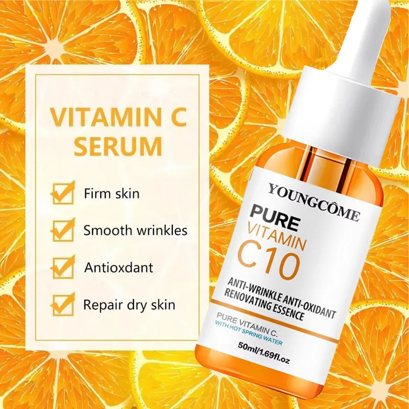 Vitamin C Facial Serum with Hyaluronic Acid for Brightening and Anti-Aging - 50ml & 30ml Options