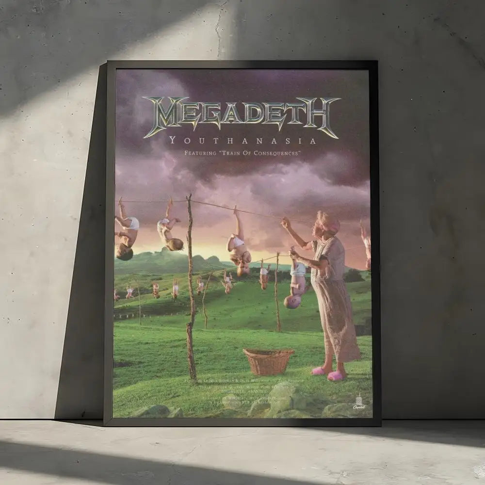 Music Band Canvas Wall Art Decor - Megadeth Calligraphy Poster for Home & Office