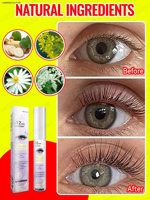 Eyelash & Eyebrow Growth Serum with Castor Oil Natural Thickening Moisturizing Liquid for Female Makeup