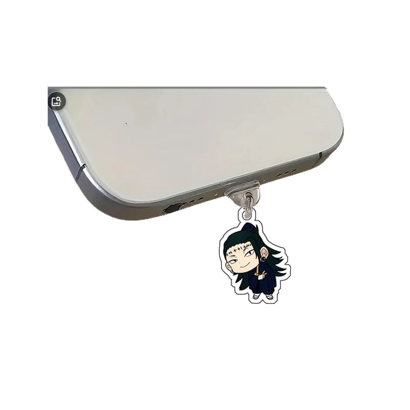 Anime JJK Gojo Satoru Itadori Yuji Fushiguro Megumi Geto Dust Plug Keychain Pendant - Earphone Port Protection