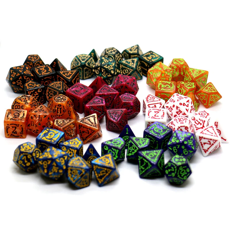 7PCS Halloween Pattern Board Game Dice Set for DND RPG - Relief