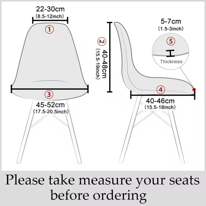 Stretch Printed Chair Cover for Dining & Banquet Seats - Elastic Removable Slipcover
