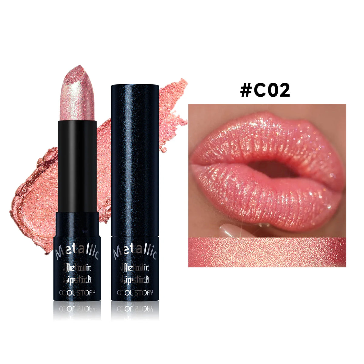 Metallic Lipstick Set - 15 High-Shine Glitter Lip Colors for Party & Costume Makeup