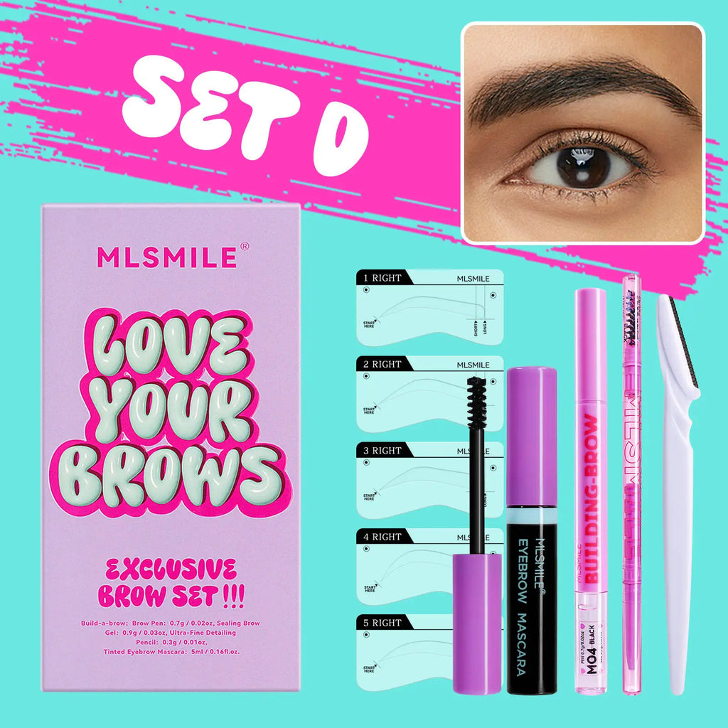 2-in-1 Eyebrow Shaping Pencil & Razor Set with Dual-Ended Dye Pen - Multiple Colors