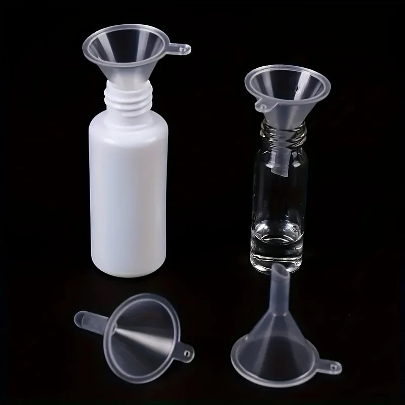 Mini Transparent Plastic Funnels Set for Liquid Filling Perfume Oil Crafts