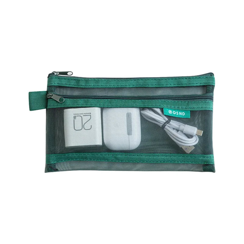6PCS Transparent Mesh Storage Bags for Coins Cosmetics Travel Organizer Pouches