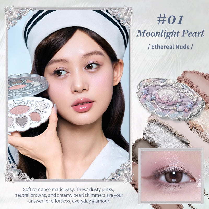 6-Color Makeup Palette with Shell's Jewel Collection - Flower Knows