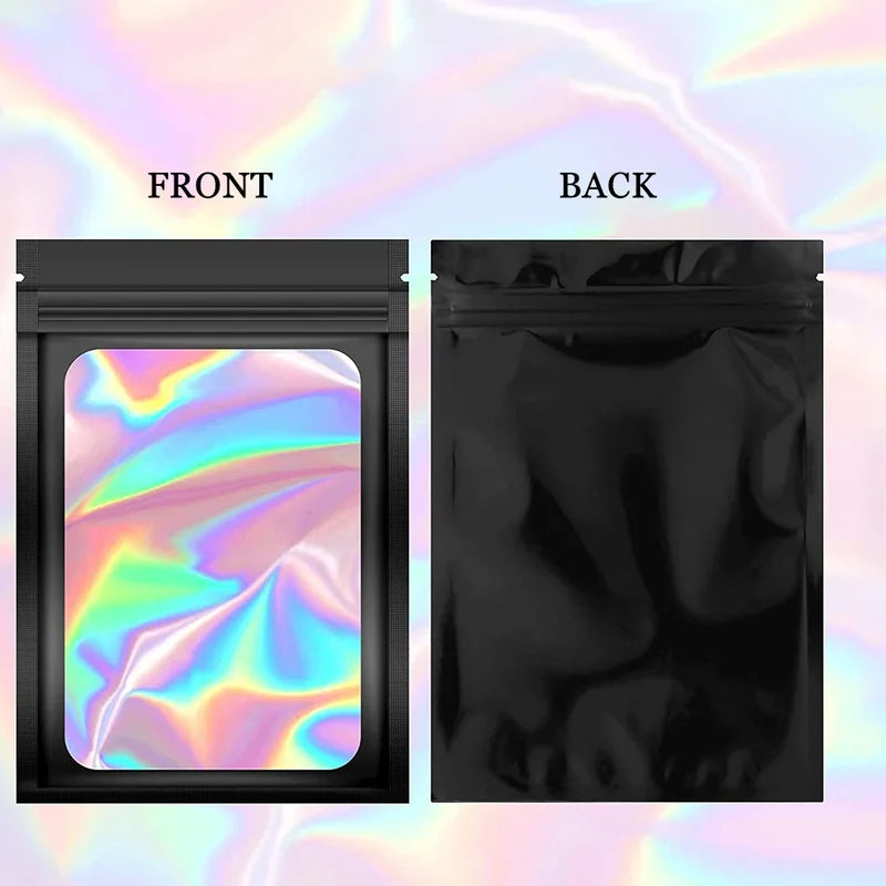 Holographic Ziplock Bags Set for Jewelry Cosmetics and Food Storage