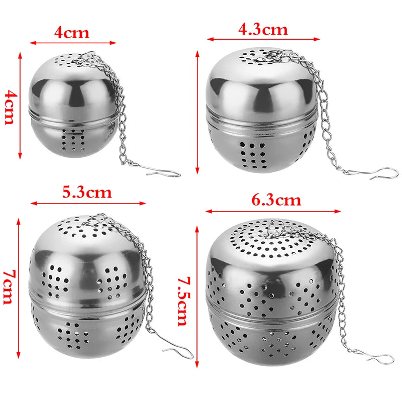 Stainless Steel Tea Leaking Ball Mesh Filter Set - Kitchen Tea Strainers