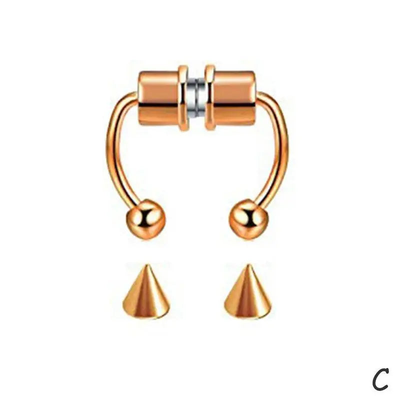 Magnetic Fake Nose Piercing Jewelry Hoop Septum Lip Body Faux Piercing